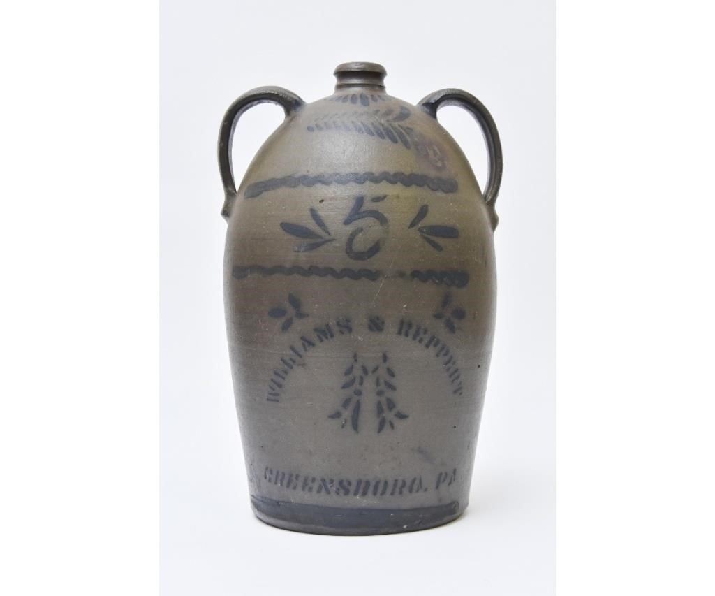 Five gallon stoneware jug with