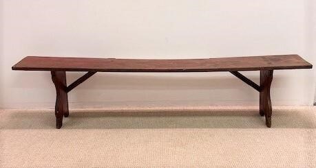 Country red painted pine bench  28b48f