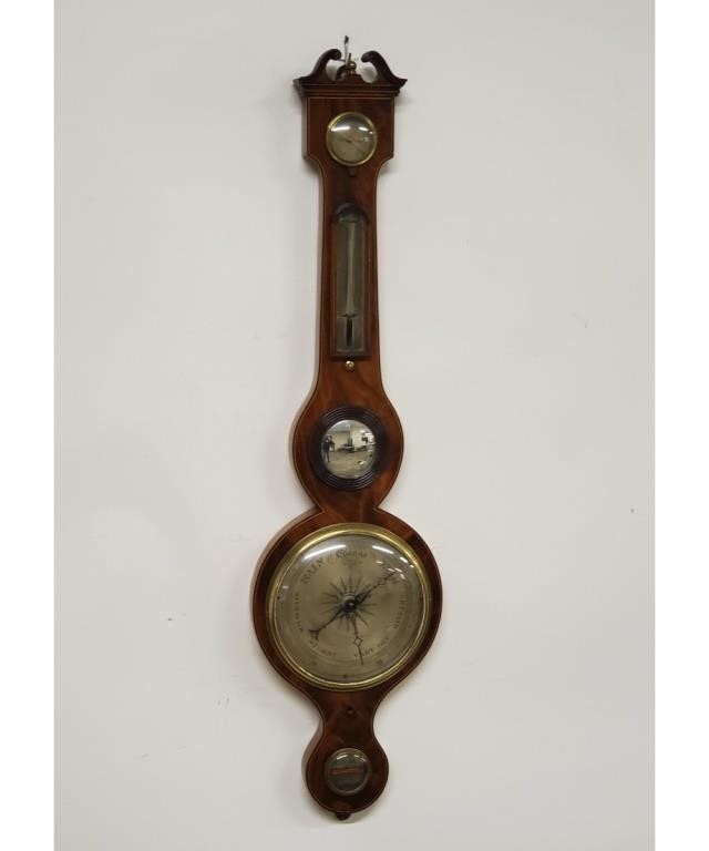 Georgian mahogany inlaid barometer,