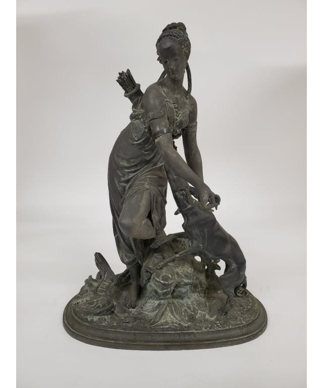 Large French spelter metal sculpture