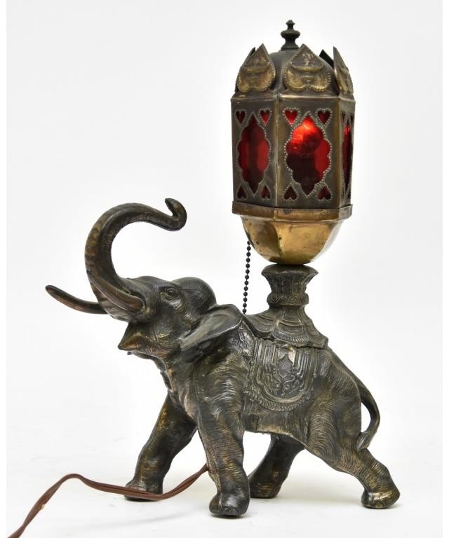 Indian style elephant lamp with