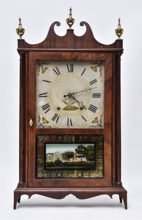 Eli Terry & Sons mahogany shelf clock