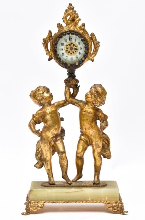 French gilted white metal Putti