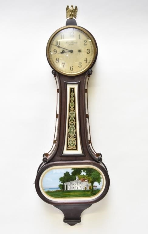 New Haven Clock Company mahogany 28b568