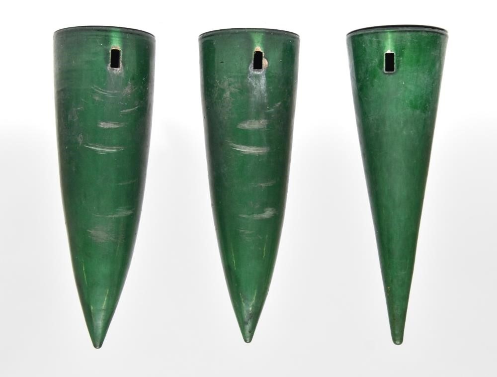 Three French green glazed earthenware 28b573