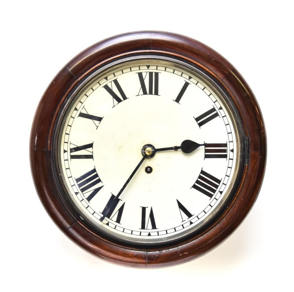 English mahogany pub clock with