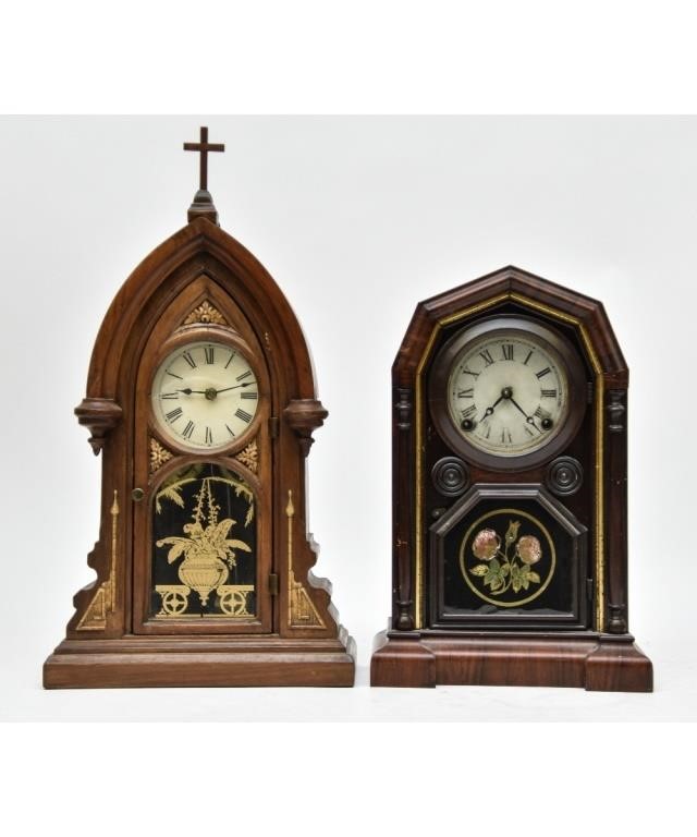 Gothic style parlor clock with alarm
