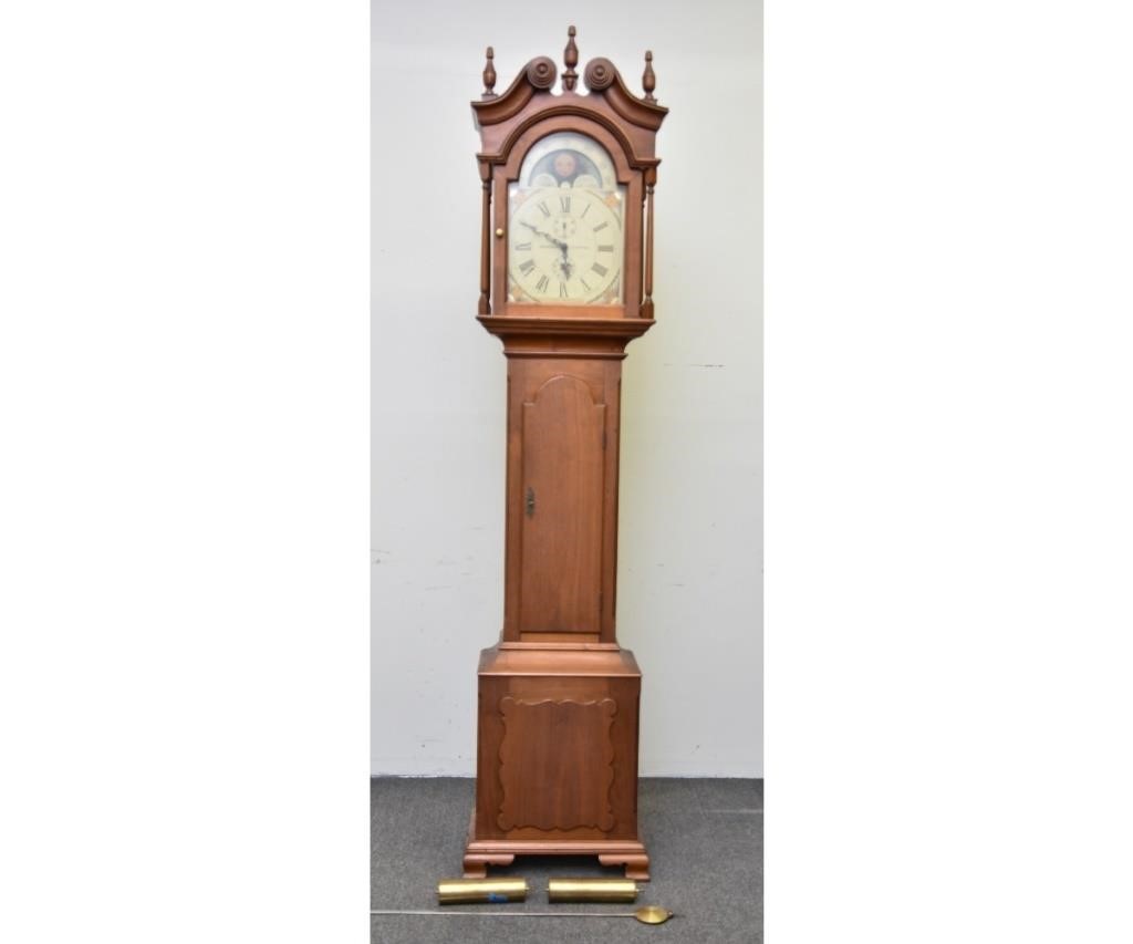 Tall case clock, the dial signed