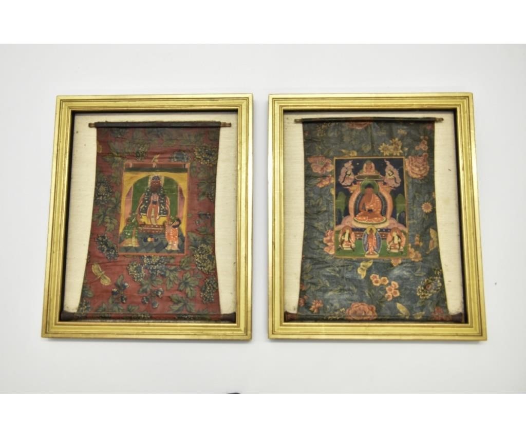 Two framed Chinese scroll chintz 28b63d