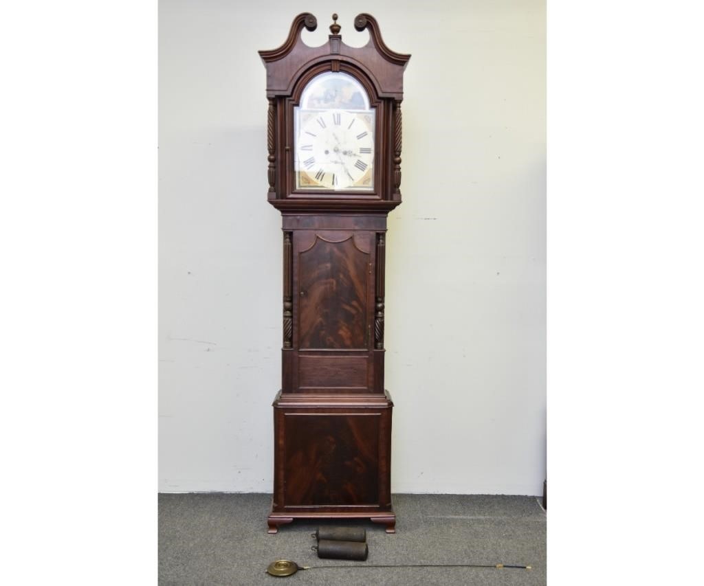 English mahogany tall case clock with