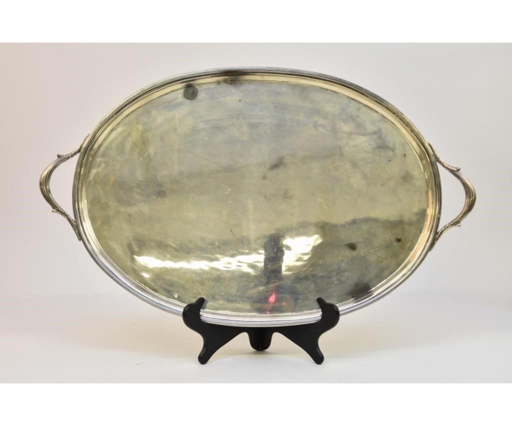 Sterling silver oval serving tray,