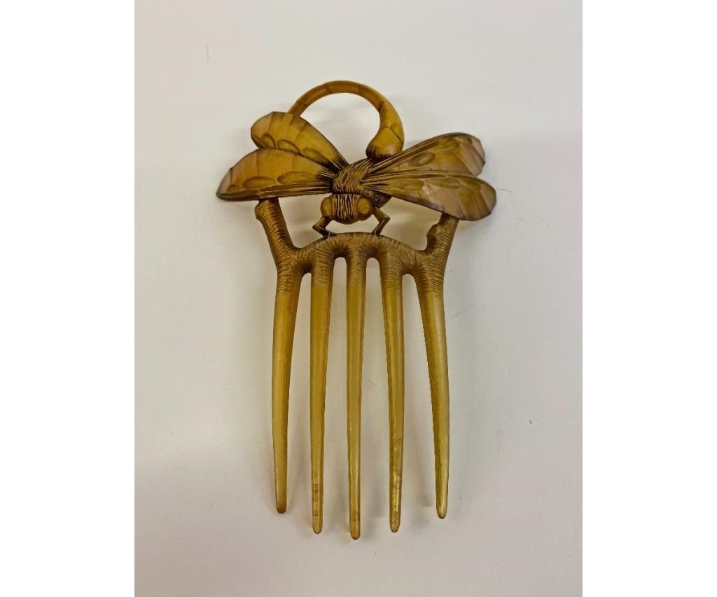French art nouveau hair comb in