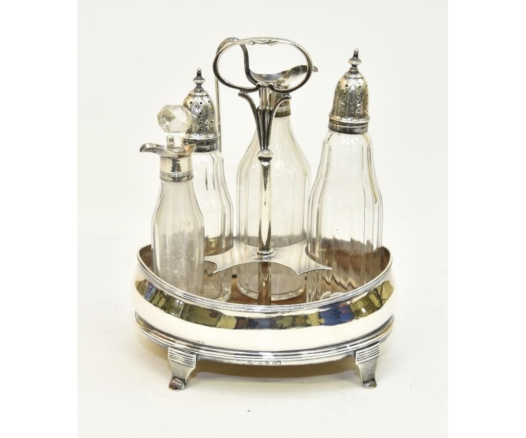 Georgian silver cruet set hallmarked