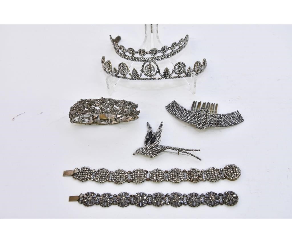 An array of 19th c cut steel jewelry 28b786