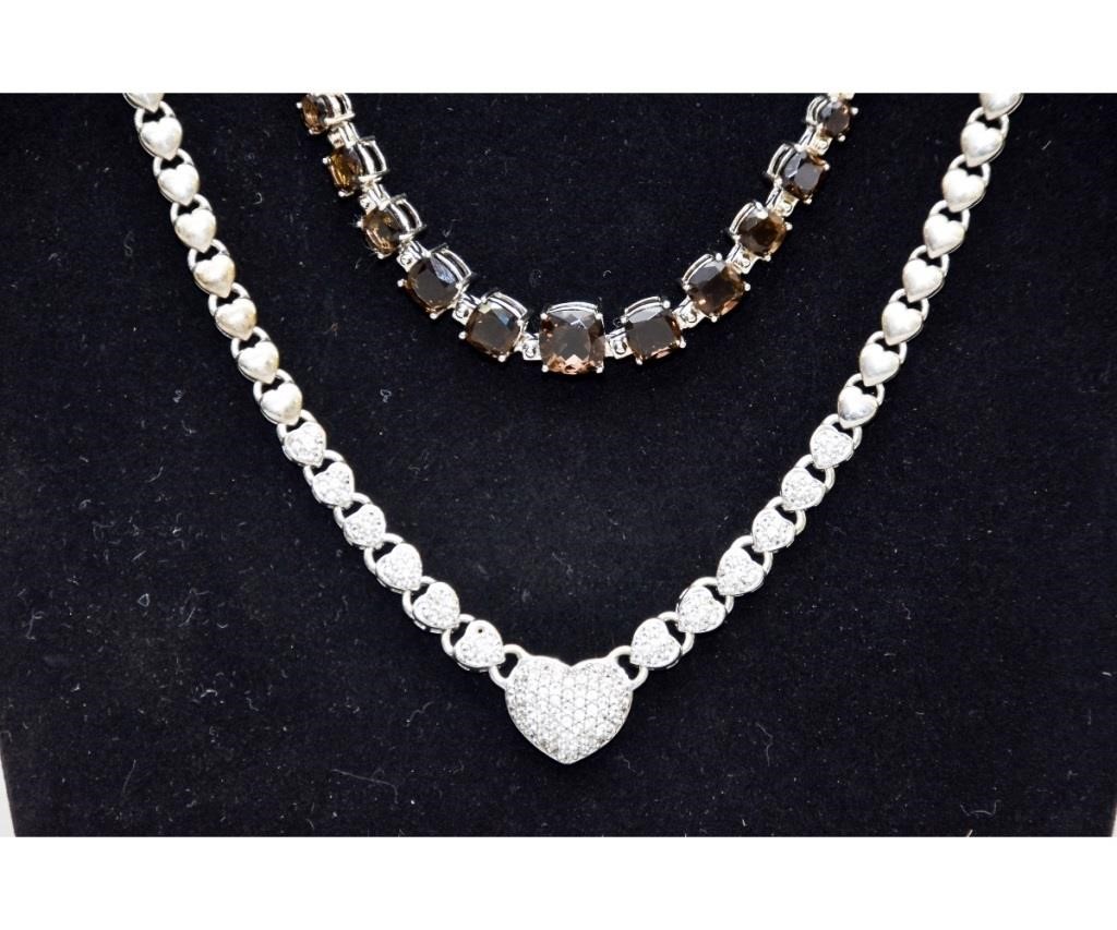 Ladies sterling and smokey quartz 28b792