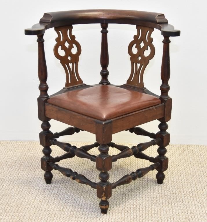 New England mahogany corner chair