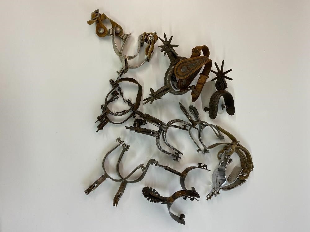 Eight pair of Wild West metal spurs  28b844