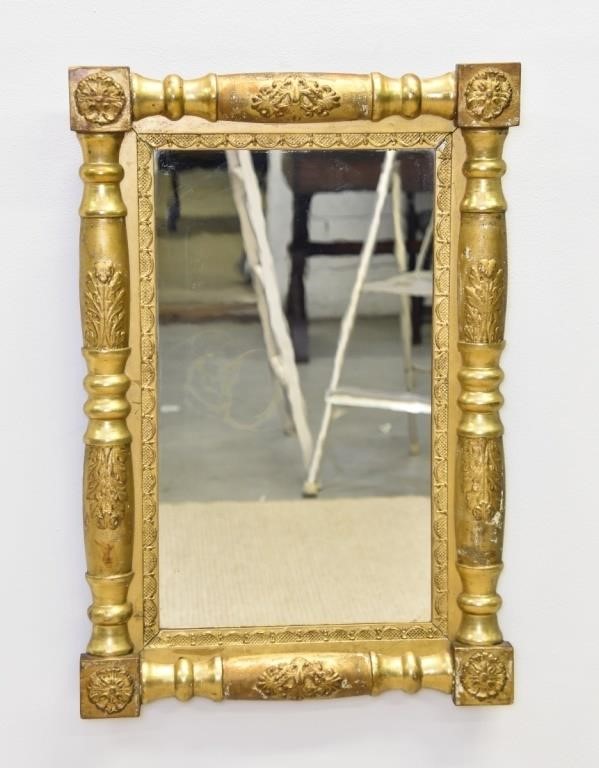Late Sheraton gilt framed mirror 37 5  28b887