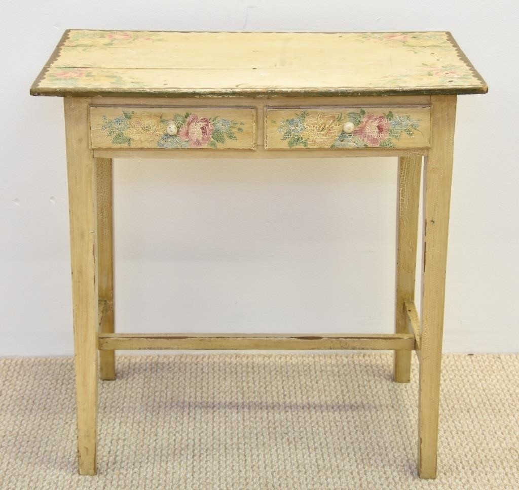 Country painted two drawer table  28b87e