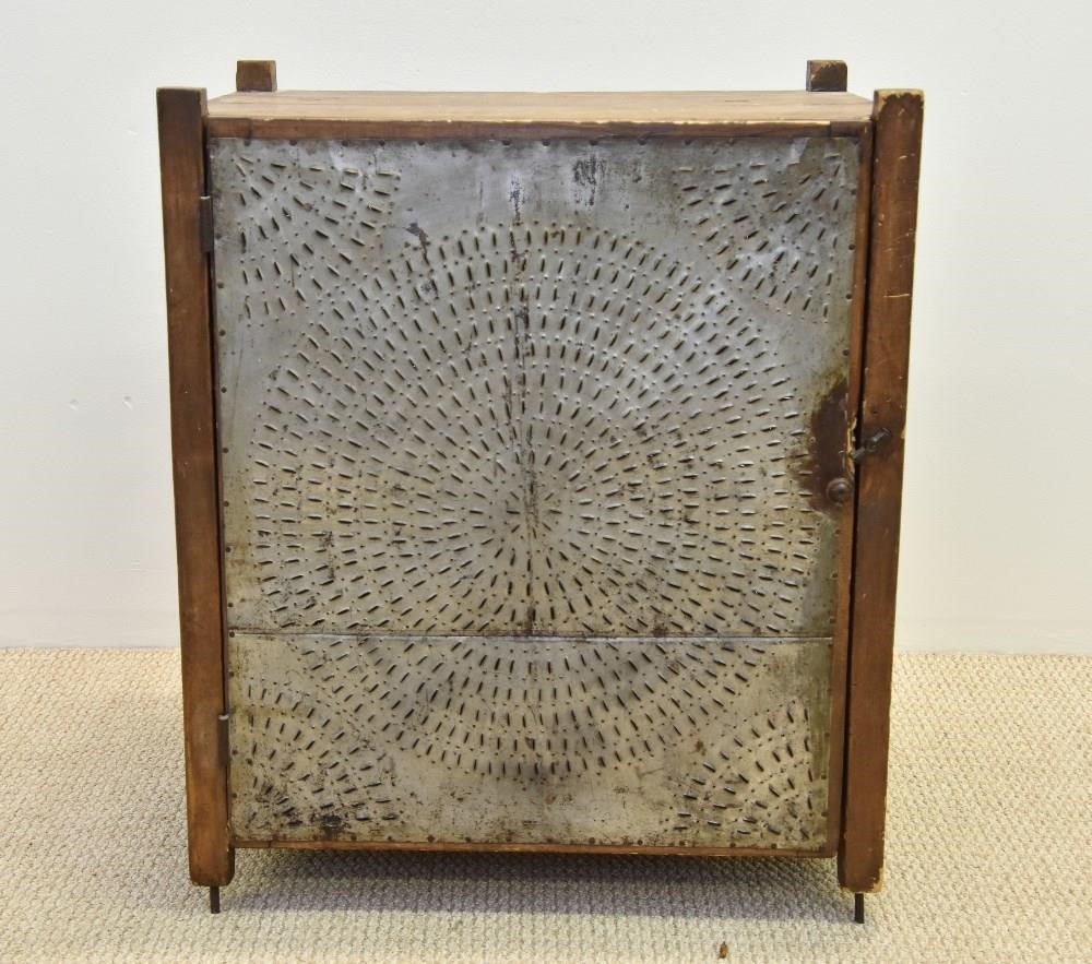 Punched tin pie safe, 19th c.
34.5"h