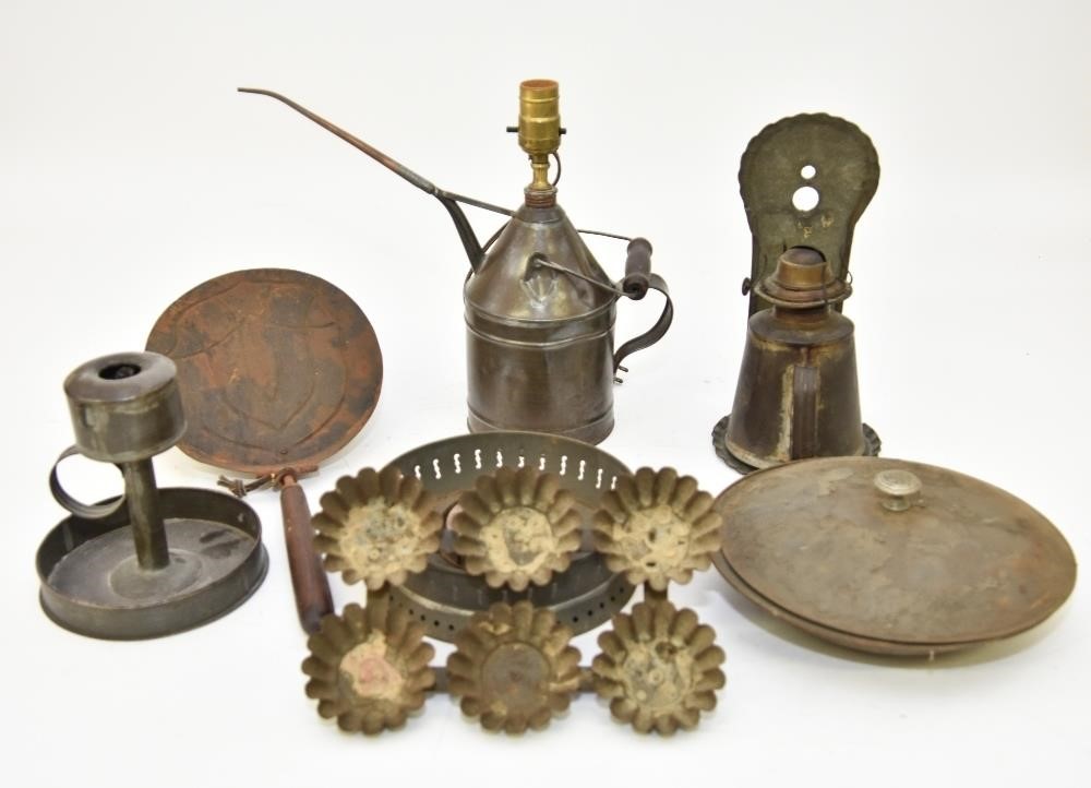 Tinware to include an oil can lamp 28b8f5