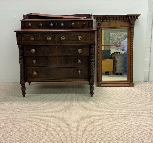 New England Sheraton mahogany chest 28b91b