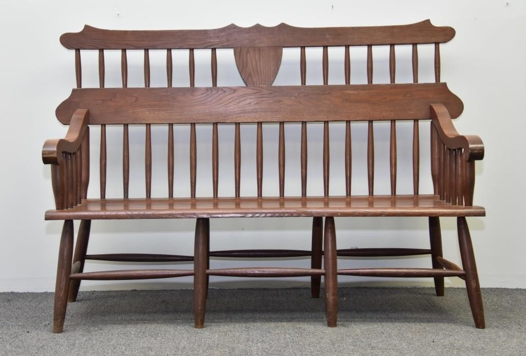 Large oak bench, early 20th c.
44.5"h