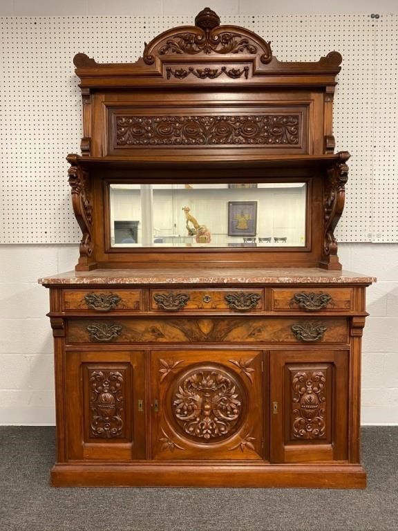 Victorian walnut sideboard with