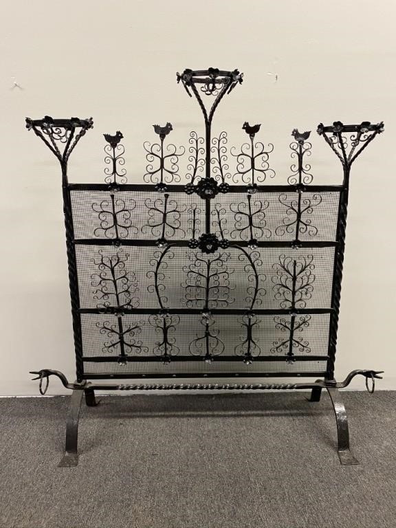 Decorative wrought iron fire screen 28b95f