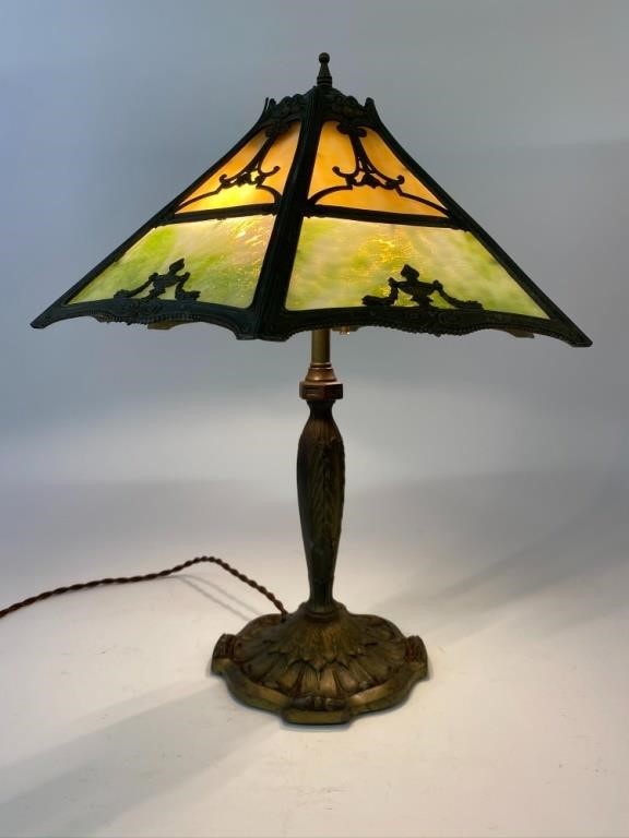 Faux bronze metal table lamp with 28b973