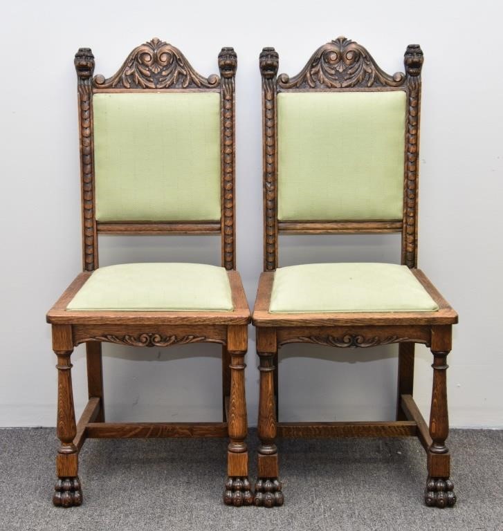 Pair of English oak side chairs  28b9bf