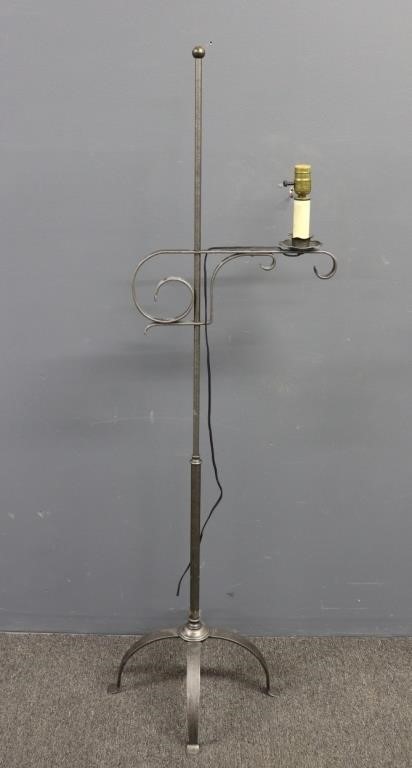 Wrought iron standing floor lamp
60"h