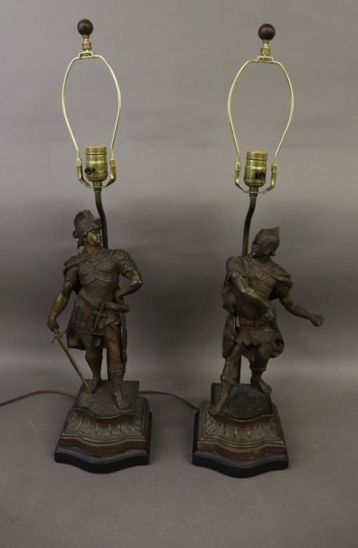 Pair of specter metal soldier lamps
Figures