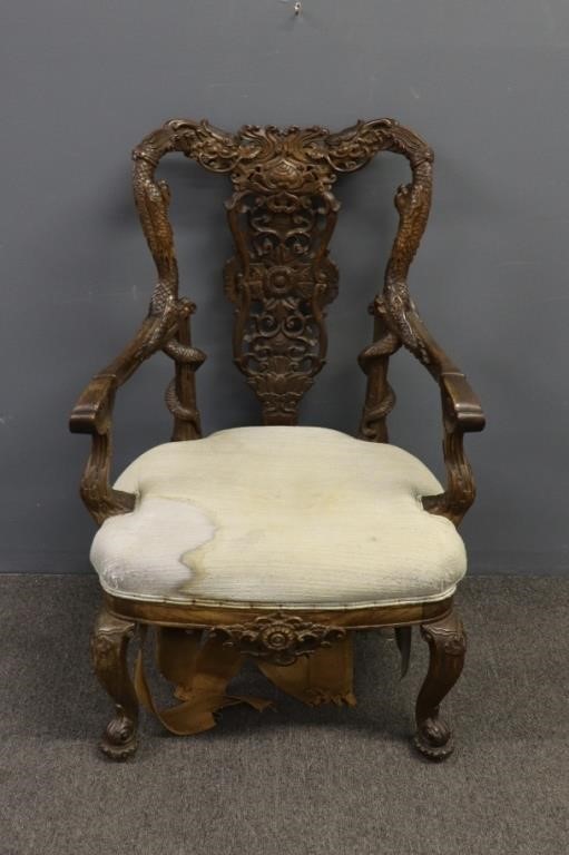 Asian open armchair with finely