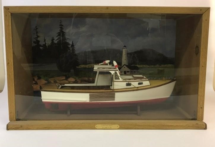Handrafted wooden lobster boat