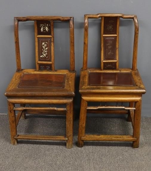 Two similar Asian side chairs  28bb32