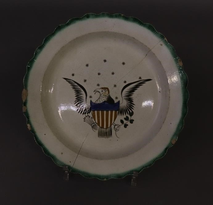 Feather edge soup plate with American
