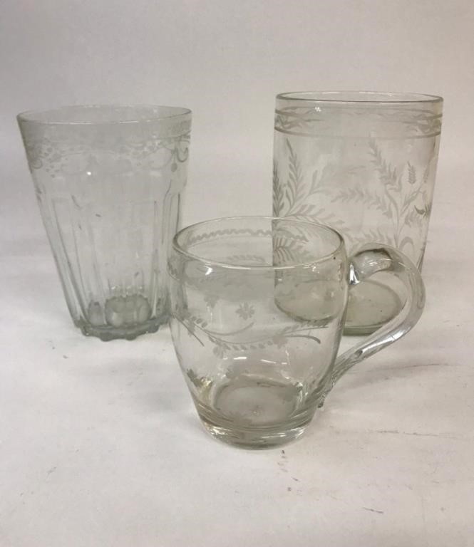 Stiegel-type flip glass tumbler