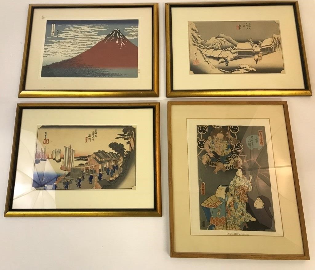 Four Japanese wood block prints 28bbac