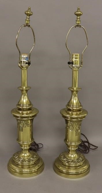 Pair of heavy Stiffel brass candlestick 28bbcb