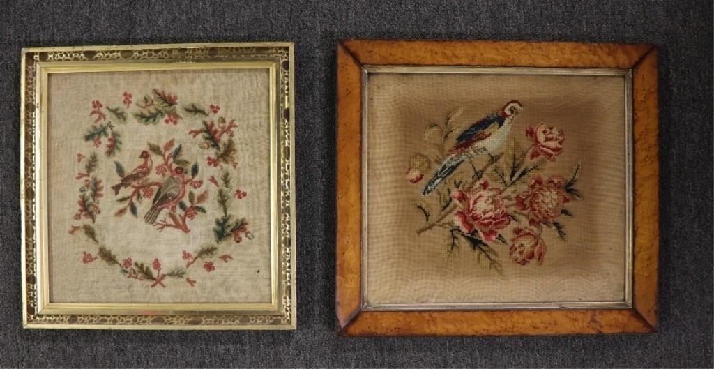 Two Victorian bird needleworks  28bbc8