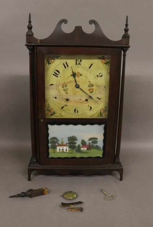 Mahogany Pillar and Scroll Clock 28bbda