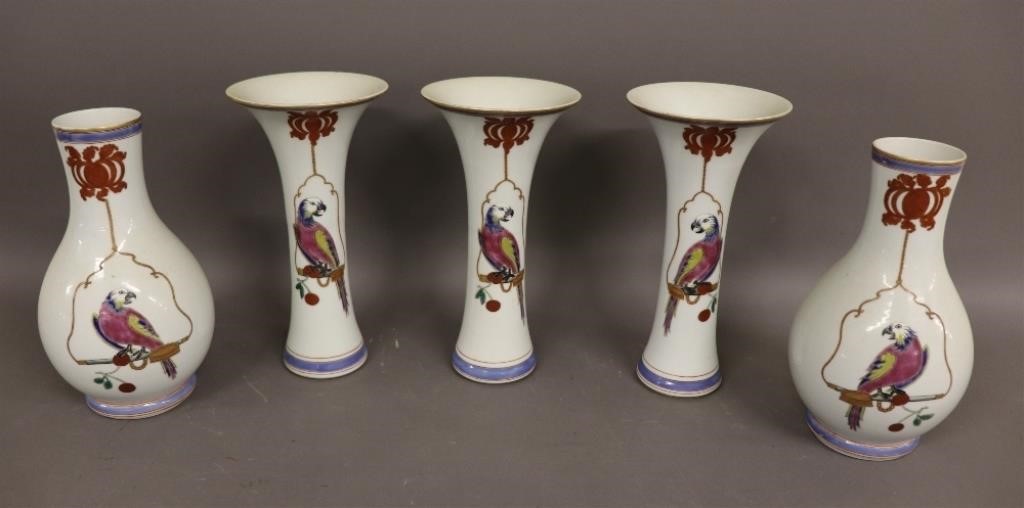 Five piece Chinese garniture set, 19th