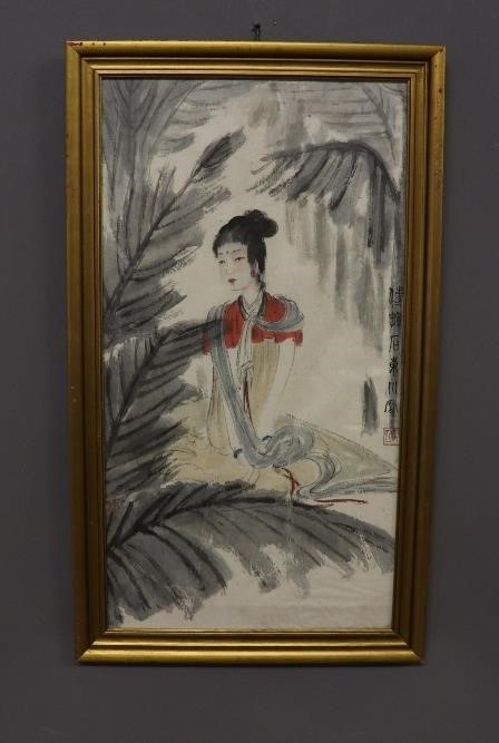 Chinese watercolor young woman 28bbec