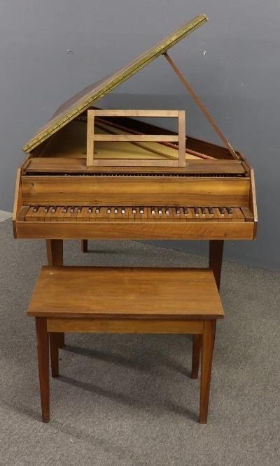 Kit form walnut harpsichord and