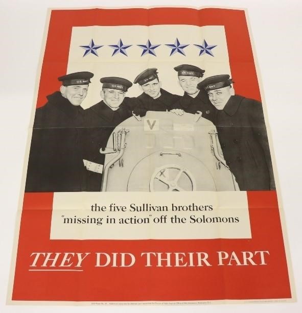 WW II poster, 1943, 'Sullivan Brothers'

40"