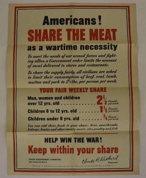 WW II poster 1942 Share the Meat 28  28bc26