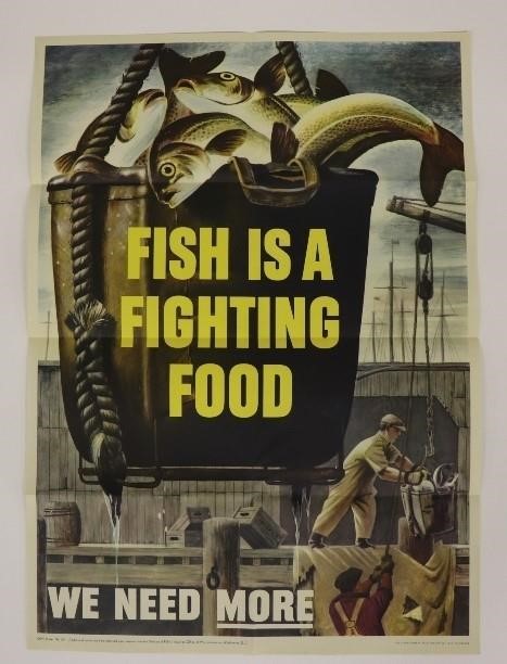 WW II poster 1943 Fish is a Fighting 28bc22