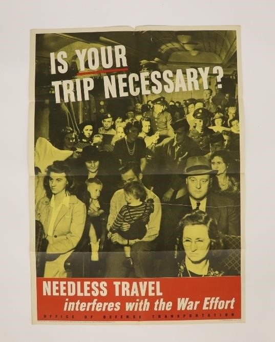 WW II poster 1943 Needless Travel 28  28bc32