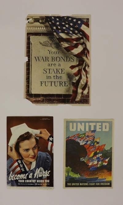 Three small WW II posters 14 x 28bc34